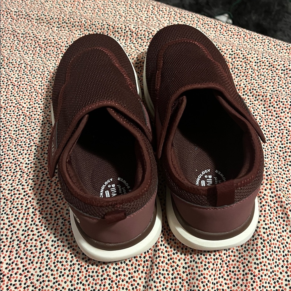 Kids Maroon Slip-On Sneakers